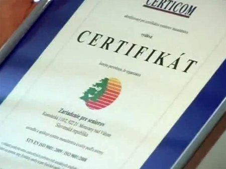 Zariadenie pre seniorov má certifikát kvality