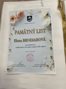 Oslava životného jubilea 100 rokov